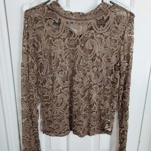Free Kisses L/S Dark Green (Hunter Green) Pure lace Top